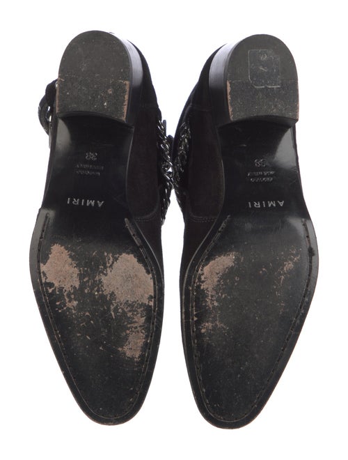 Amiri Chain-Link Accent Suede Moto Boots