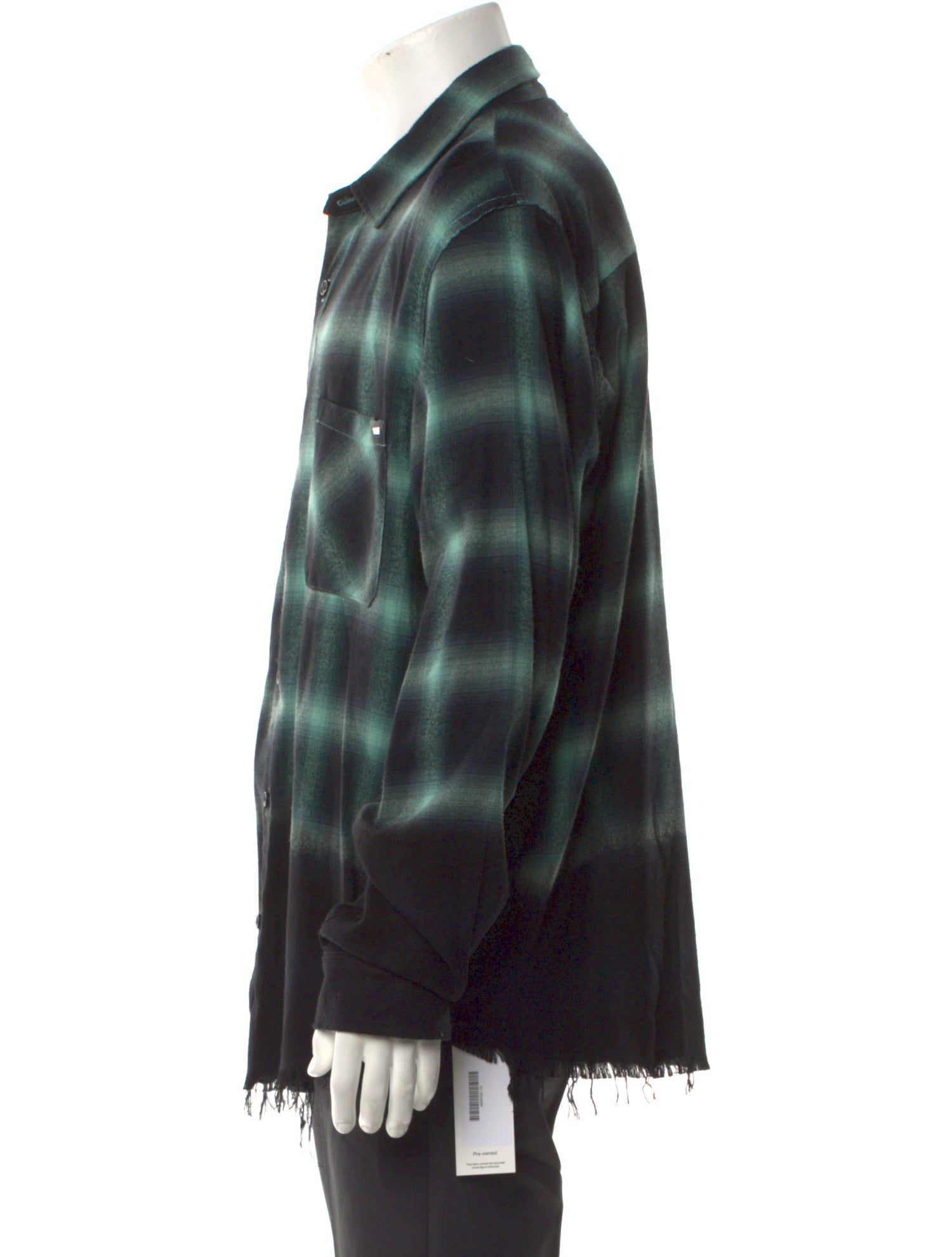 Amiri Plaid Print Long Sleeve Shirt