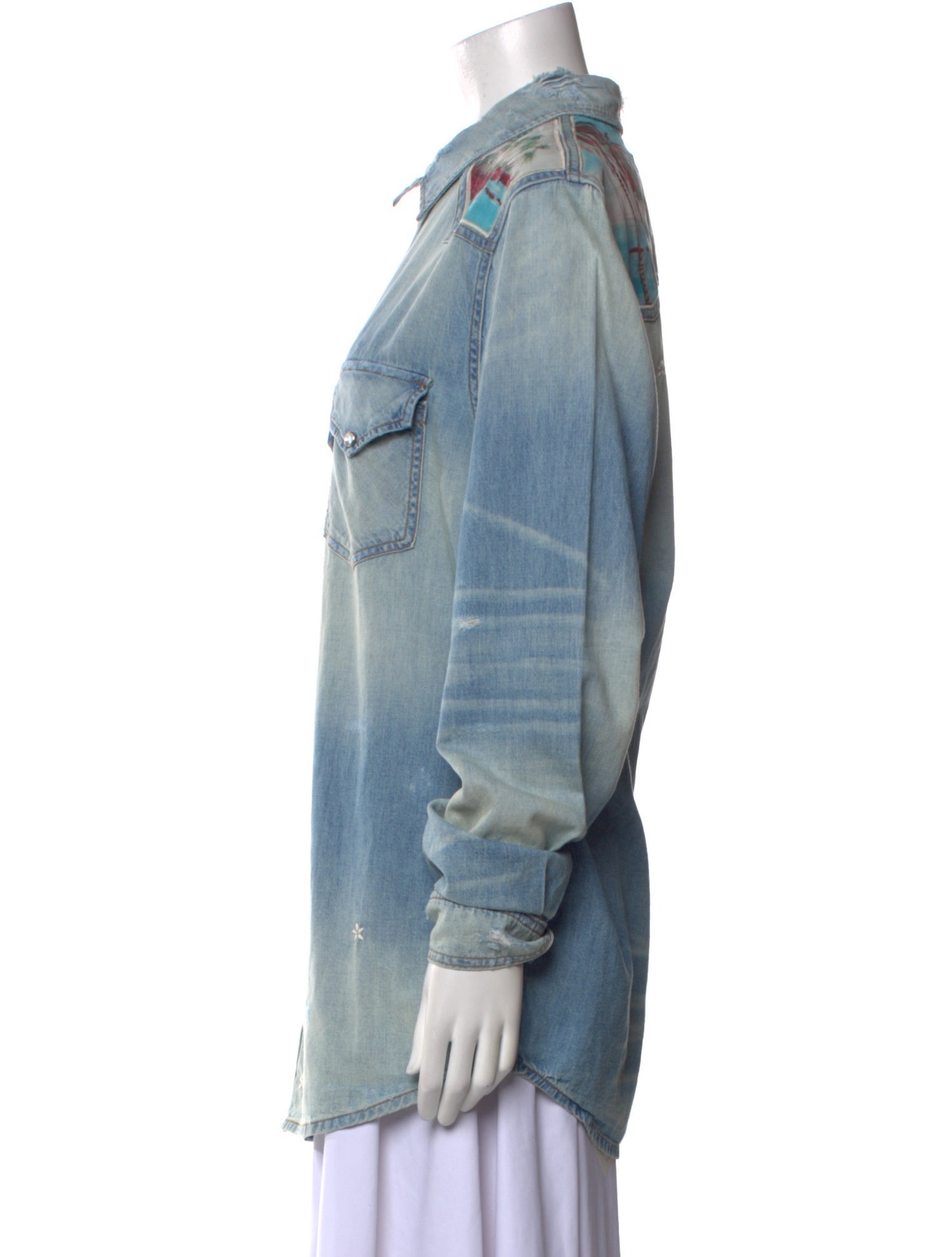 Amiri Long Sleeve Button-Up Top