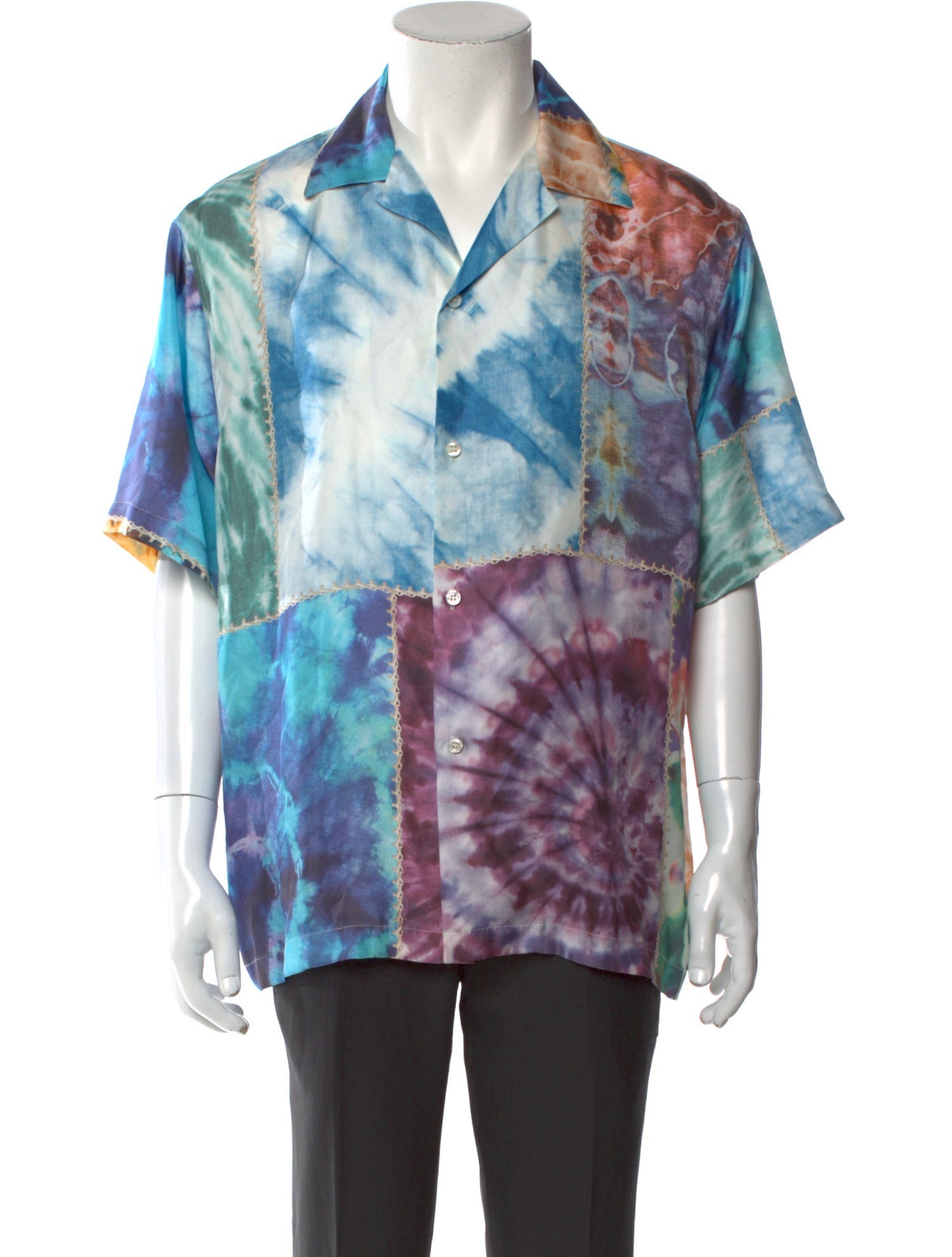 Amiri Silk Tie-Dye Print Shirt w/ Tags