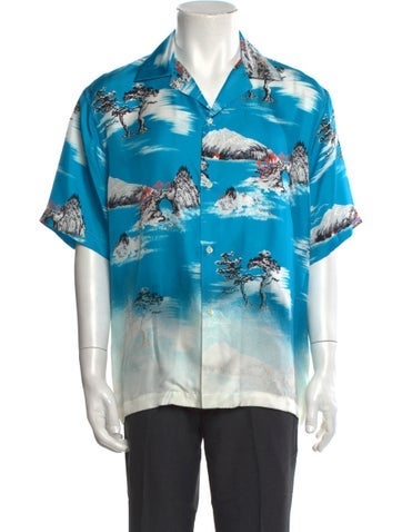 Amiri Casual Shirts Silk Graphic Print Shirt M
