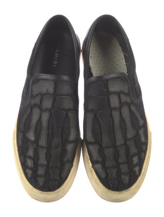 Amiri Canvas Leather Trim Embellishment Sneakers