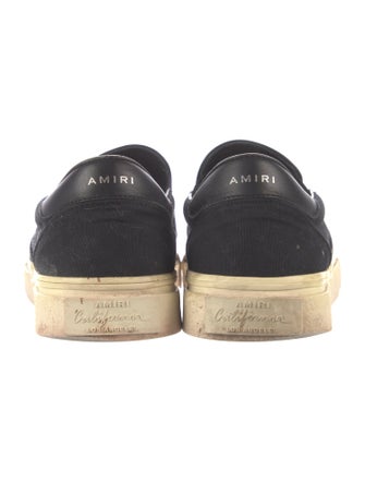 Amiri Canvas Leather Trim Embellishment Sneakers