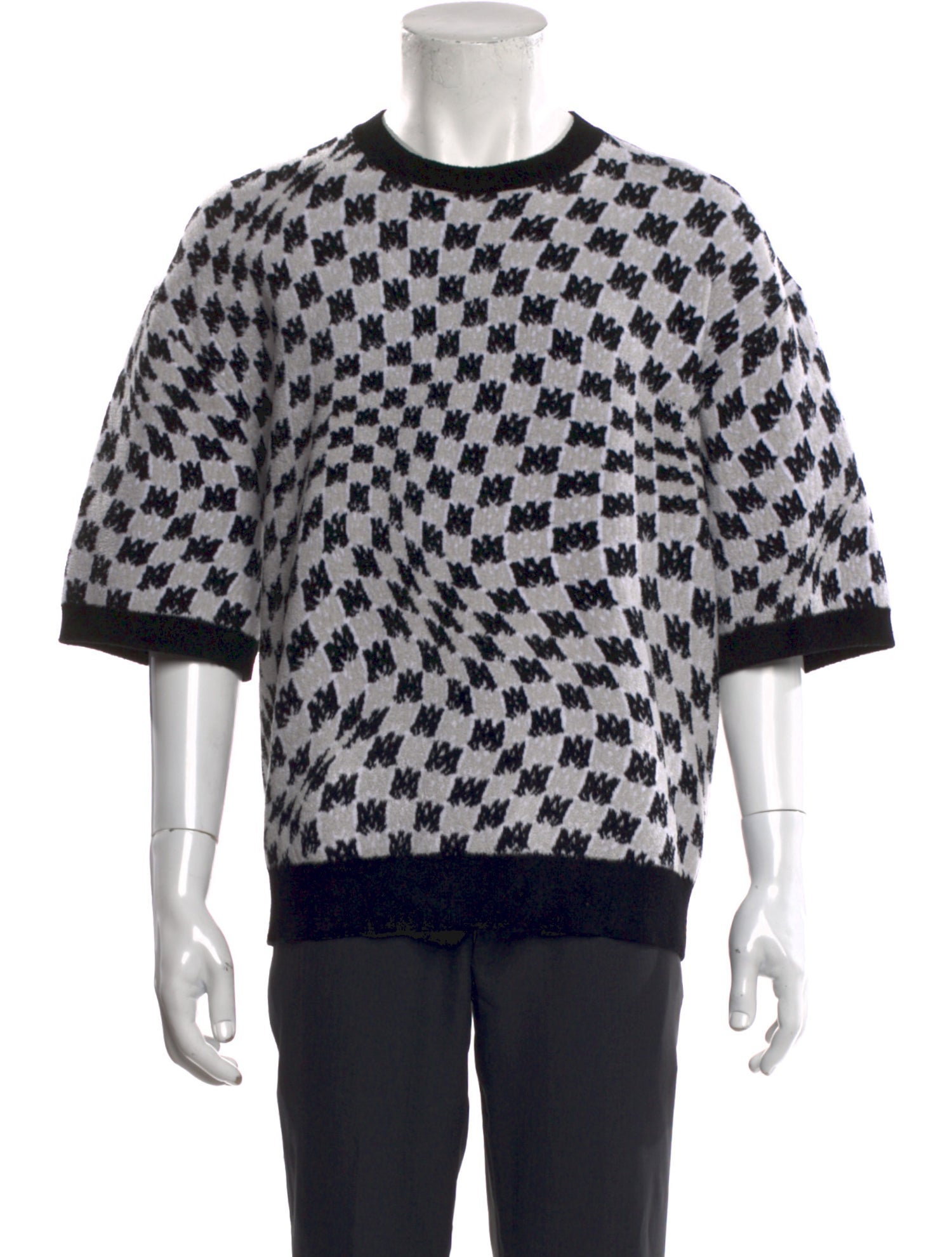 Amiri Plaid Print Crew Neck T-Shirt