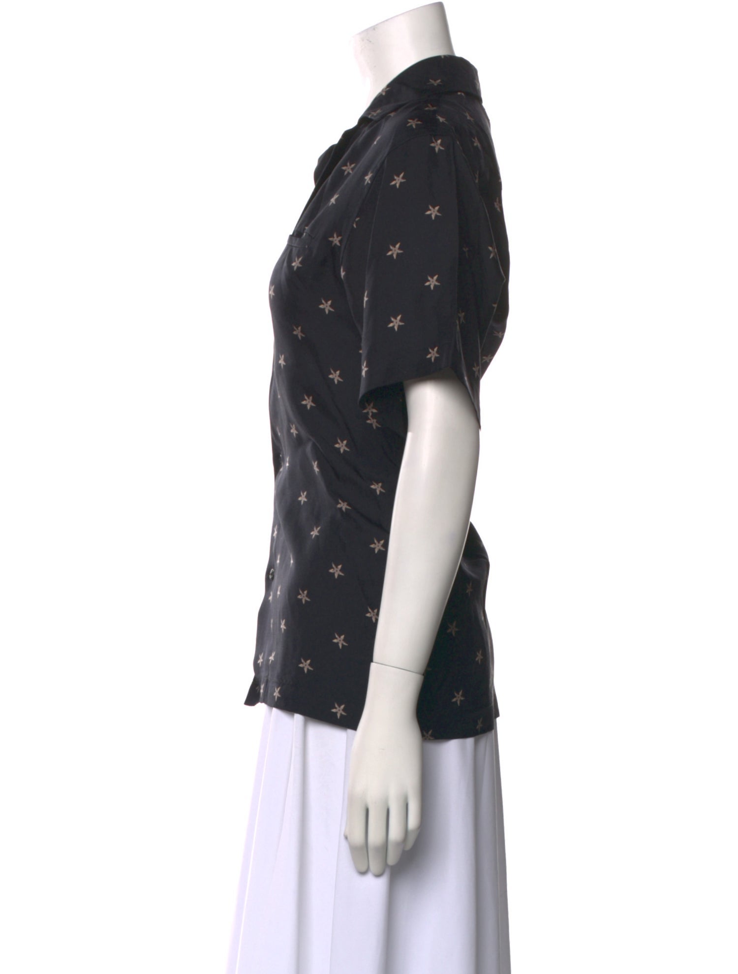 Amiri Silk Printed Button-Up Top