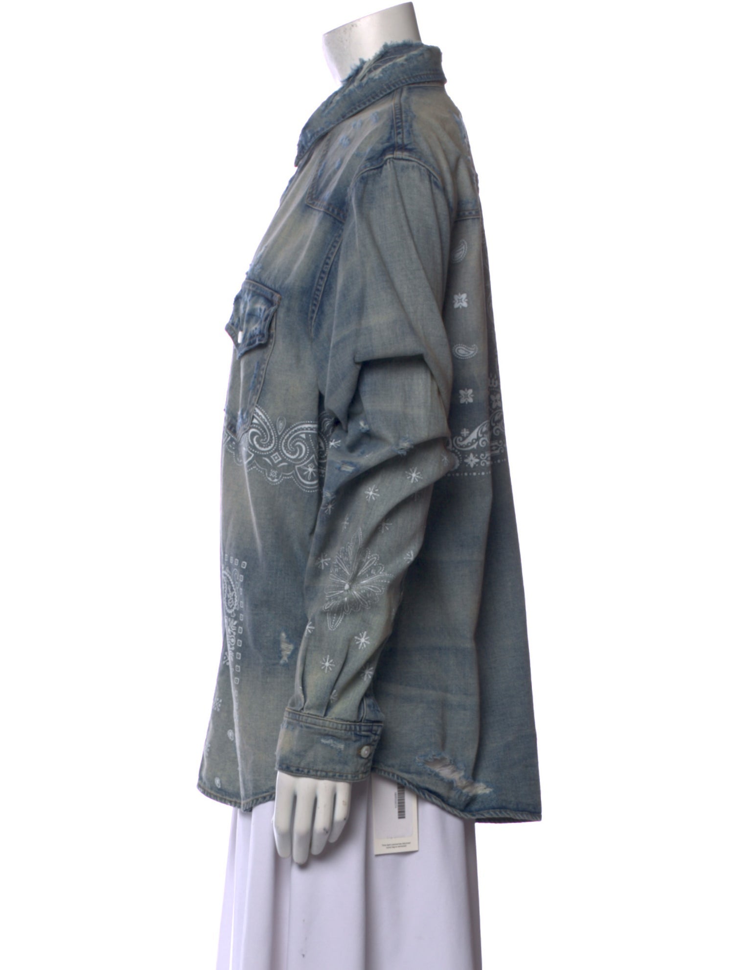 Amiri Paisley Print Long Sleeve Button-Up Top