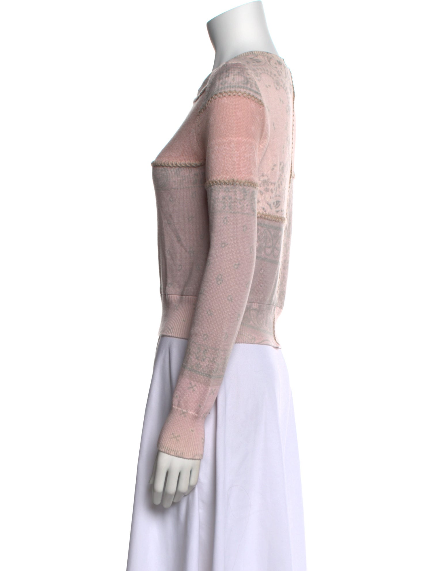 Amiri Paisley Print Crew Neck Sweater