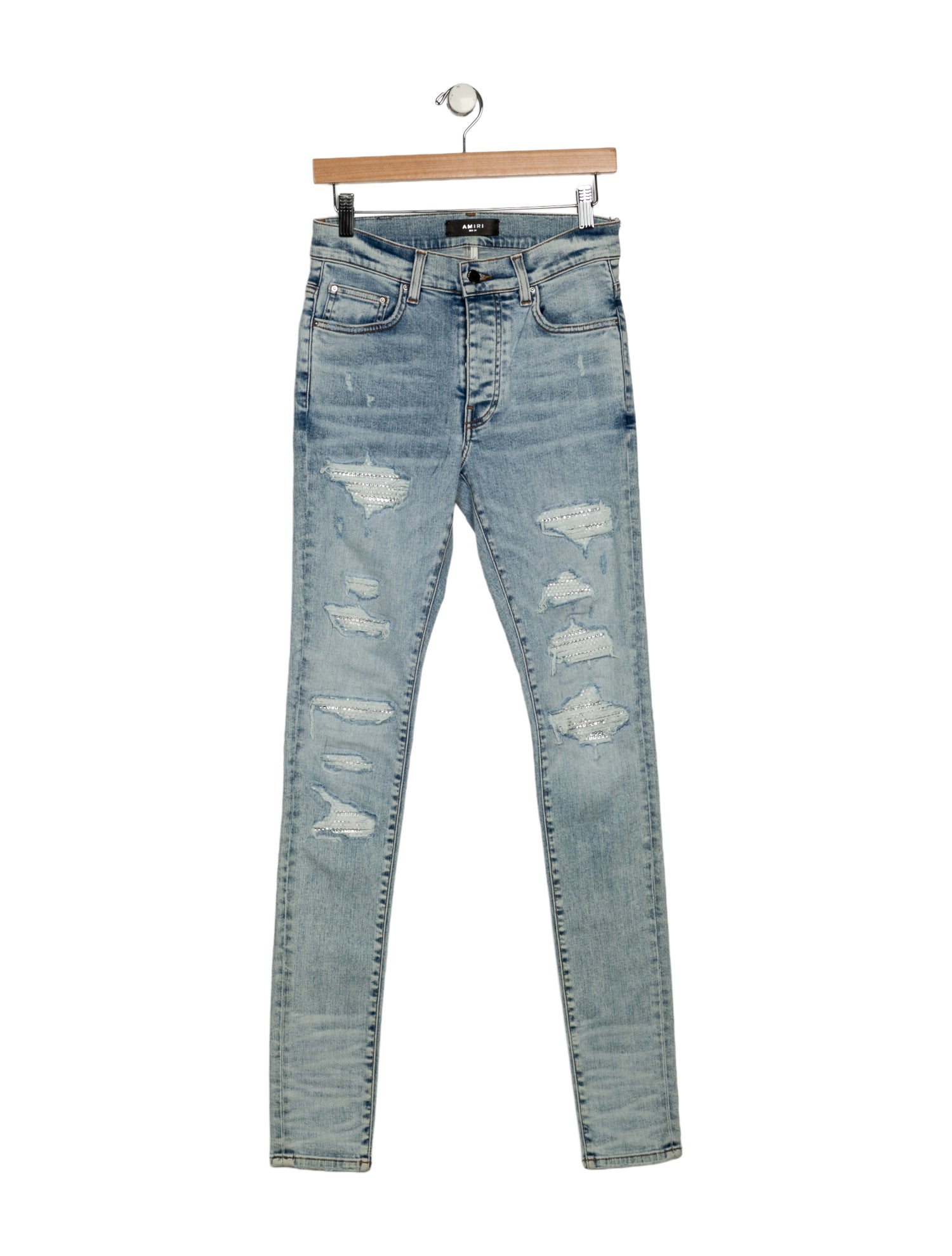 Amiri Swarovski Crystal Jean Skinny Leg Jeans