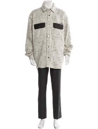 Amiri Wool Tweed Pattern Peacoat