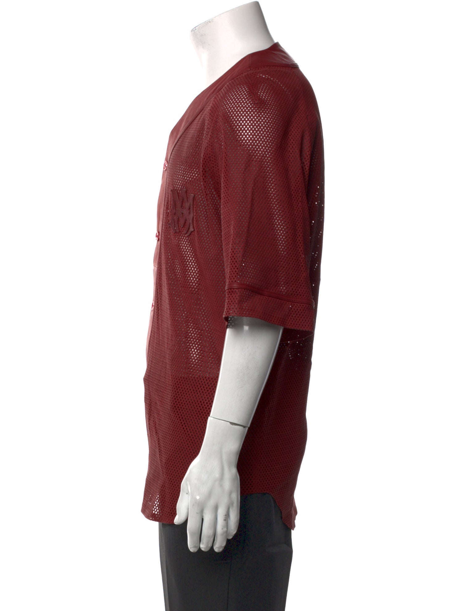 Amiri Leather Three-Quarter Sleeve Shirt
