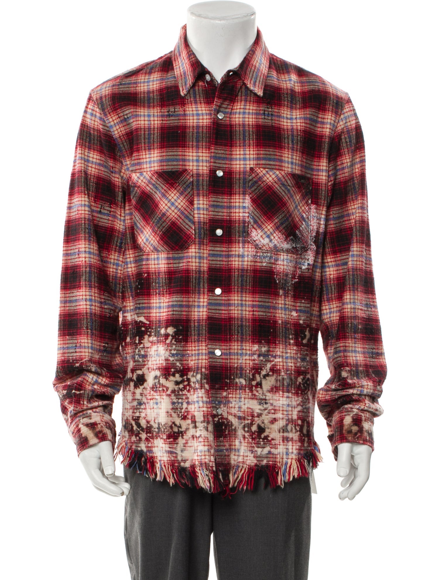 Amiri Plaid Print Trucker Jacket