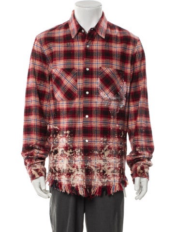 Amiri Outerwear Plaid Print Trucker Jacket M