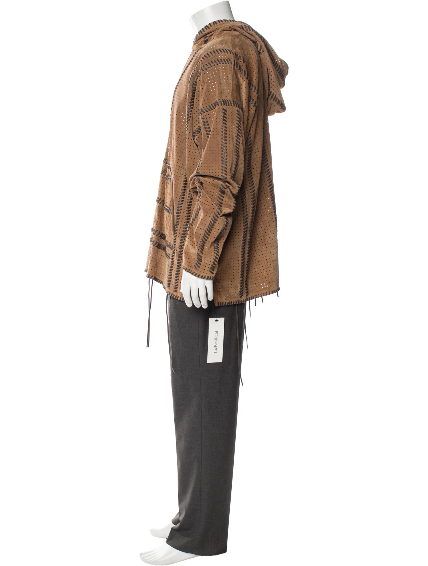 Amiri Leather Striped Jacket