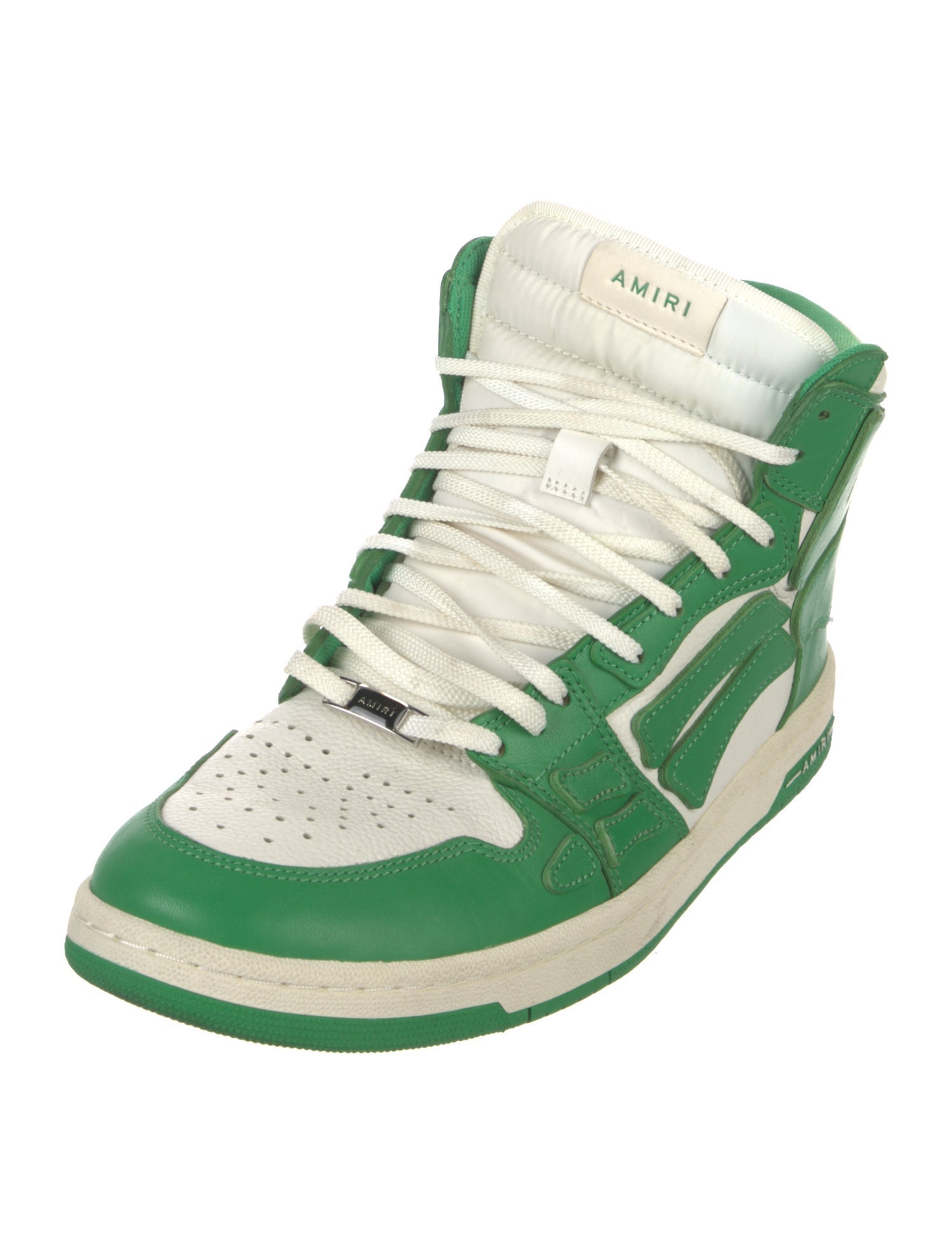 Amiri Leather Colorblock Pattern Sneakers