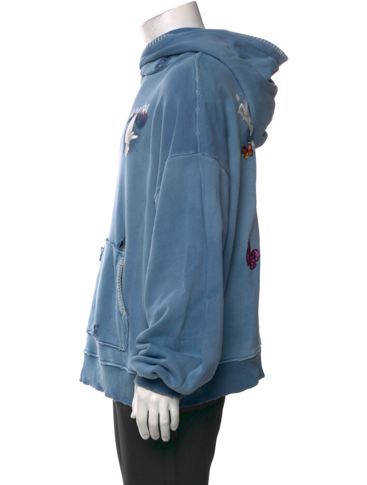 Amiri Graphic Print Mock Neck Hoodie