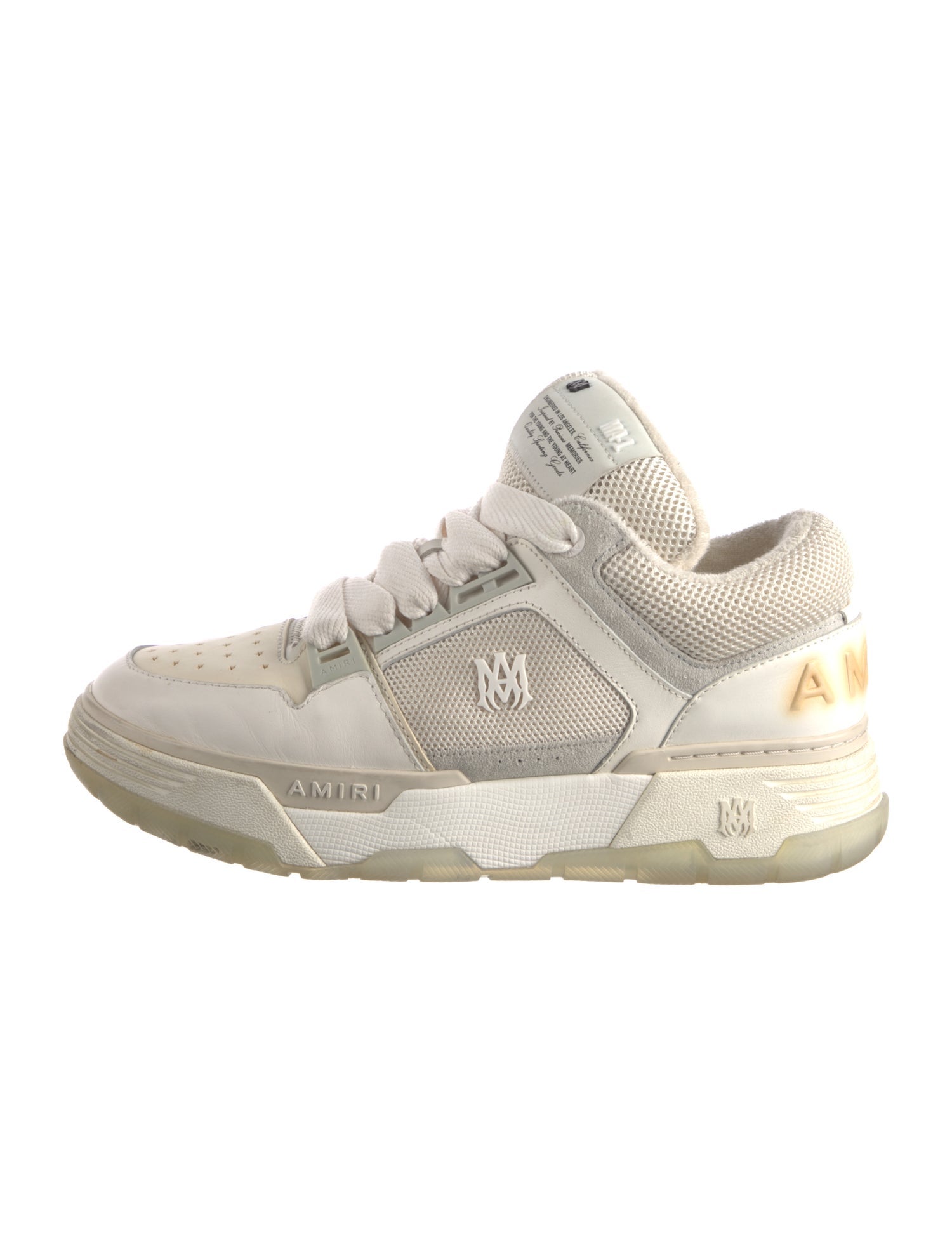 Amiri Leather Mesh Accents Sneakers