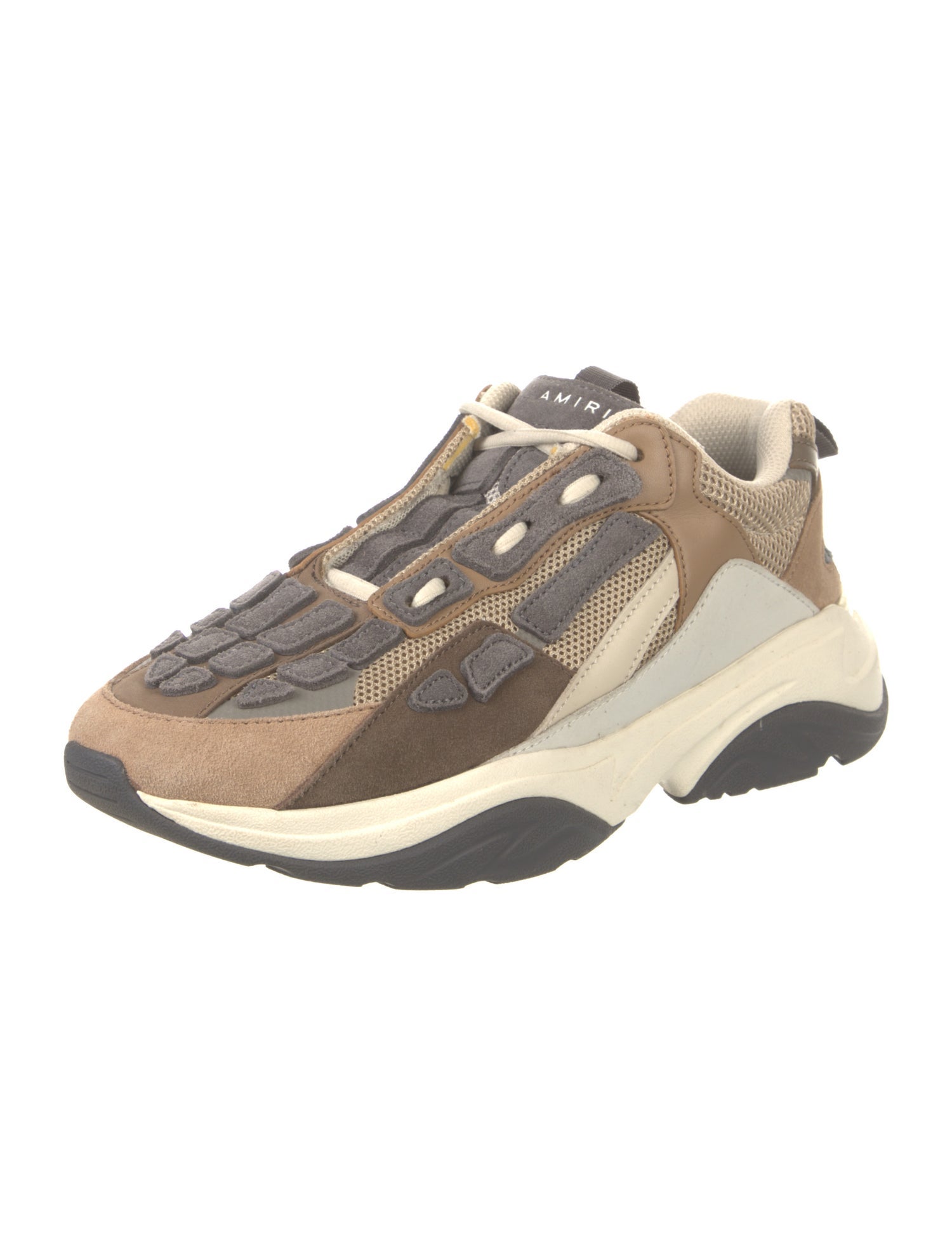 Amiri Suede Colorblock Pattern Sneakers