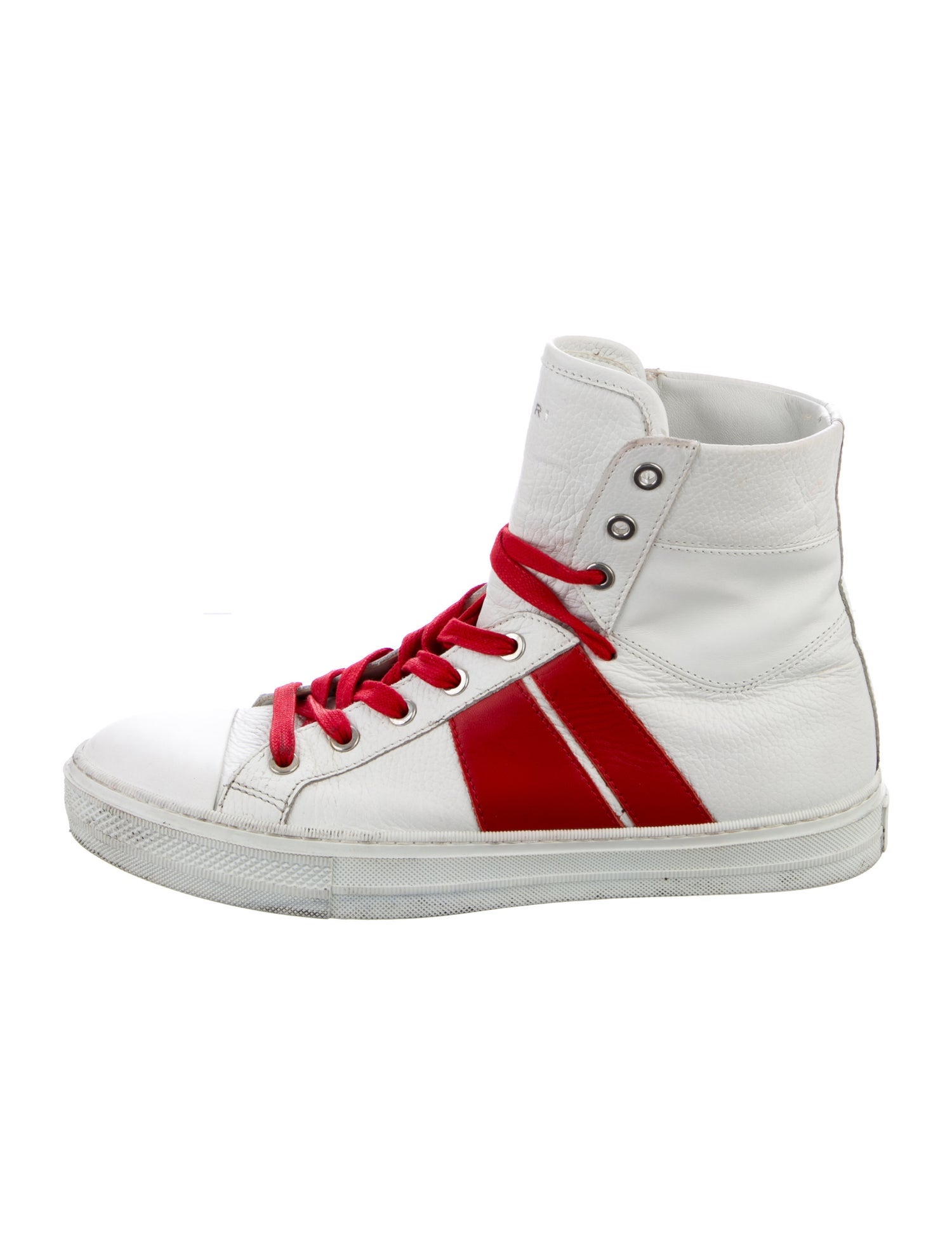 Amiri Leather Colorblock Pattern Lace-Up Boots