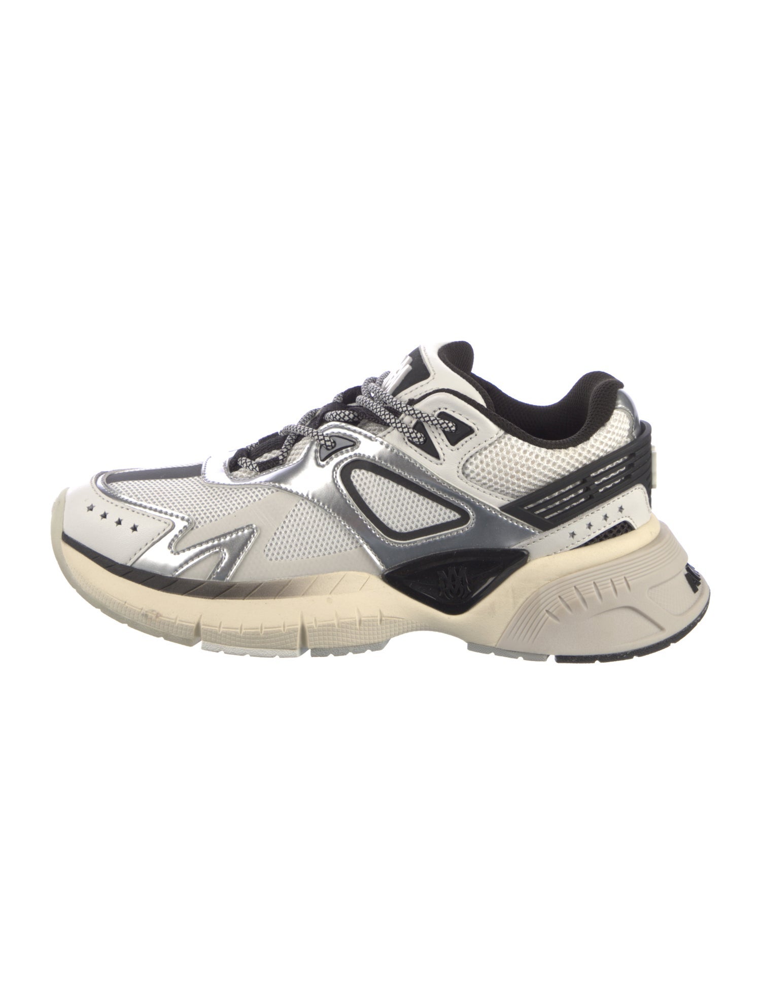 Amiri Leather Colorblock Pattern Sneakers