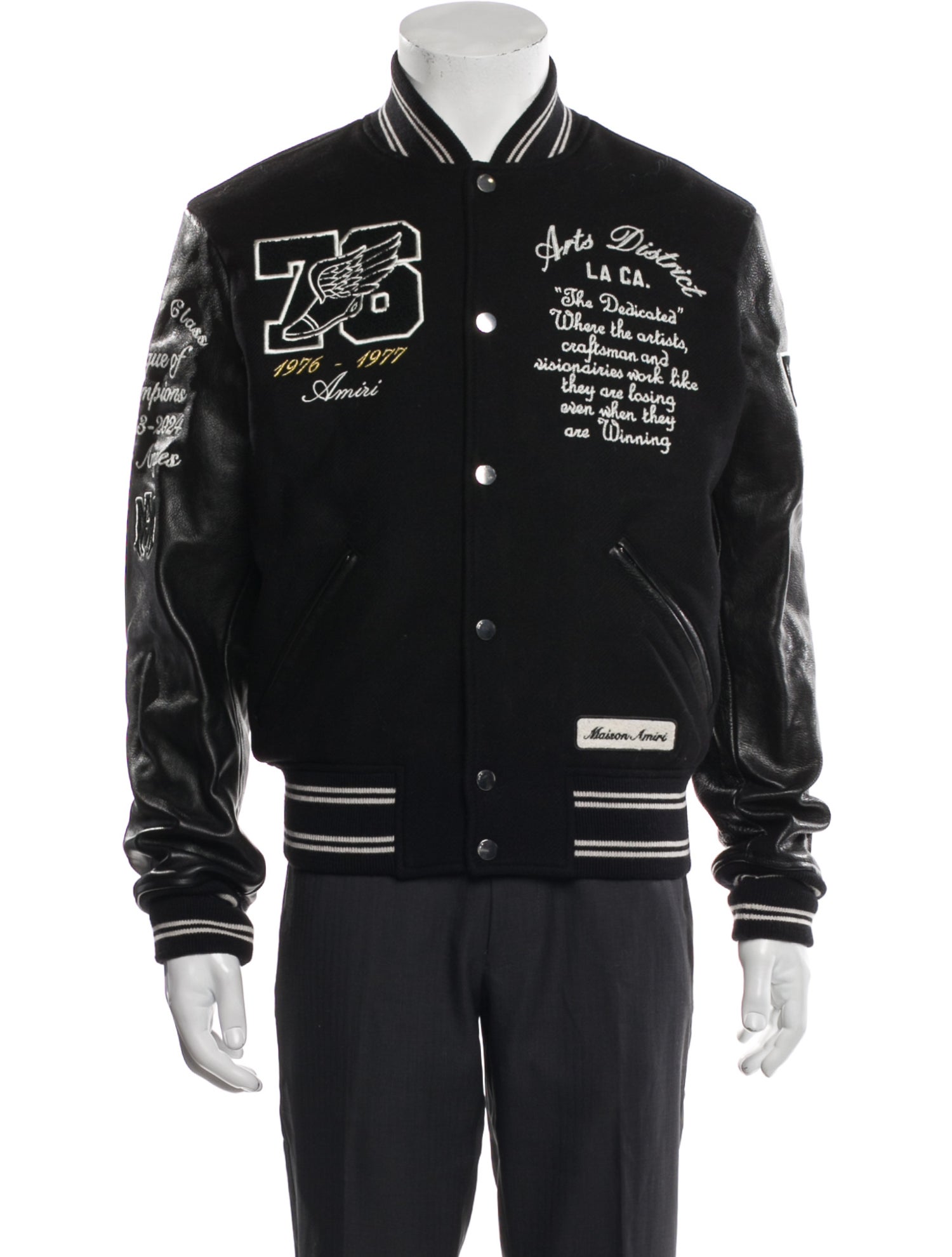 Amiri Wool Graphic Print Varsity Jacket
