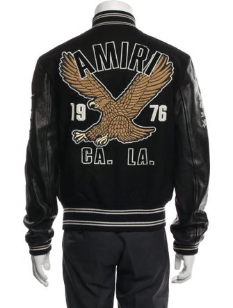Amiri Wool Graphic Print Varsity Jacket