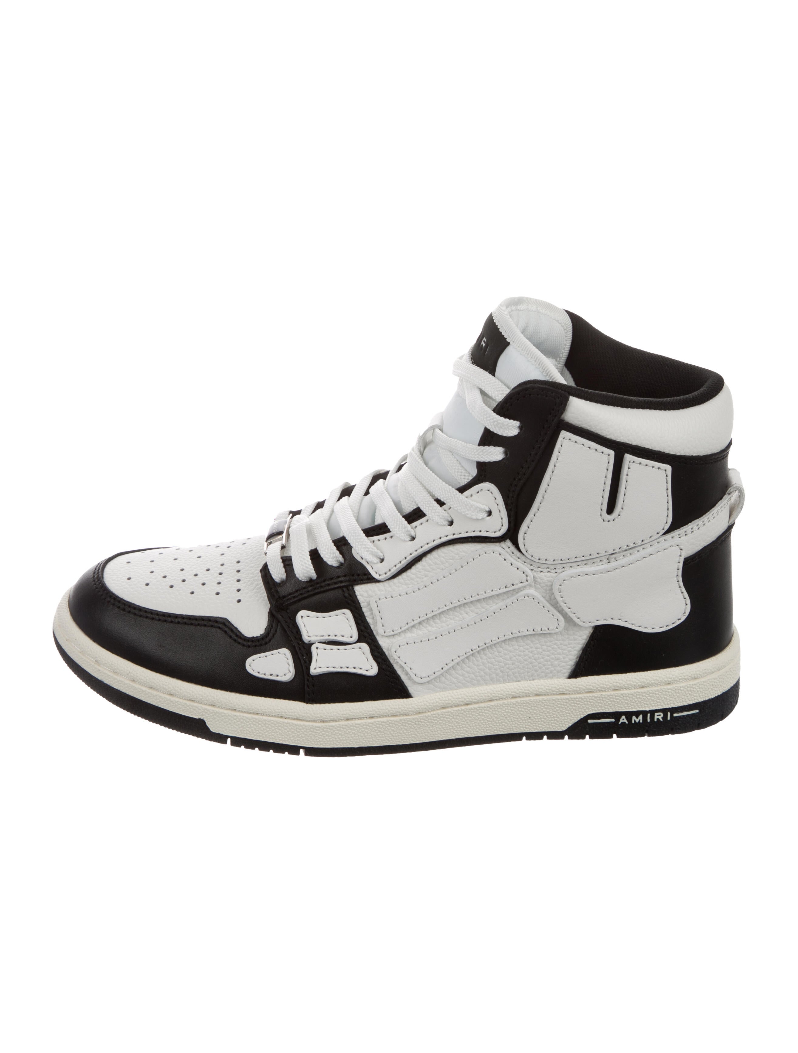 Amiri Leather Colorblock Pattern Sneakers