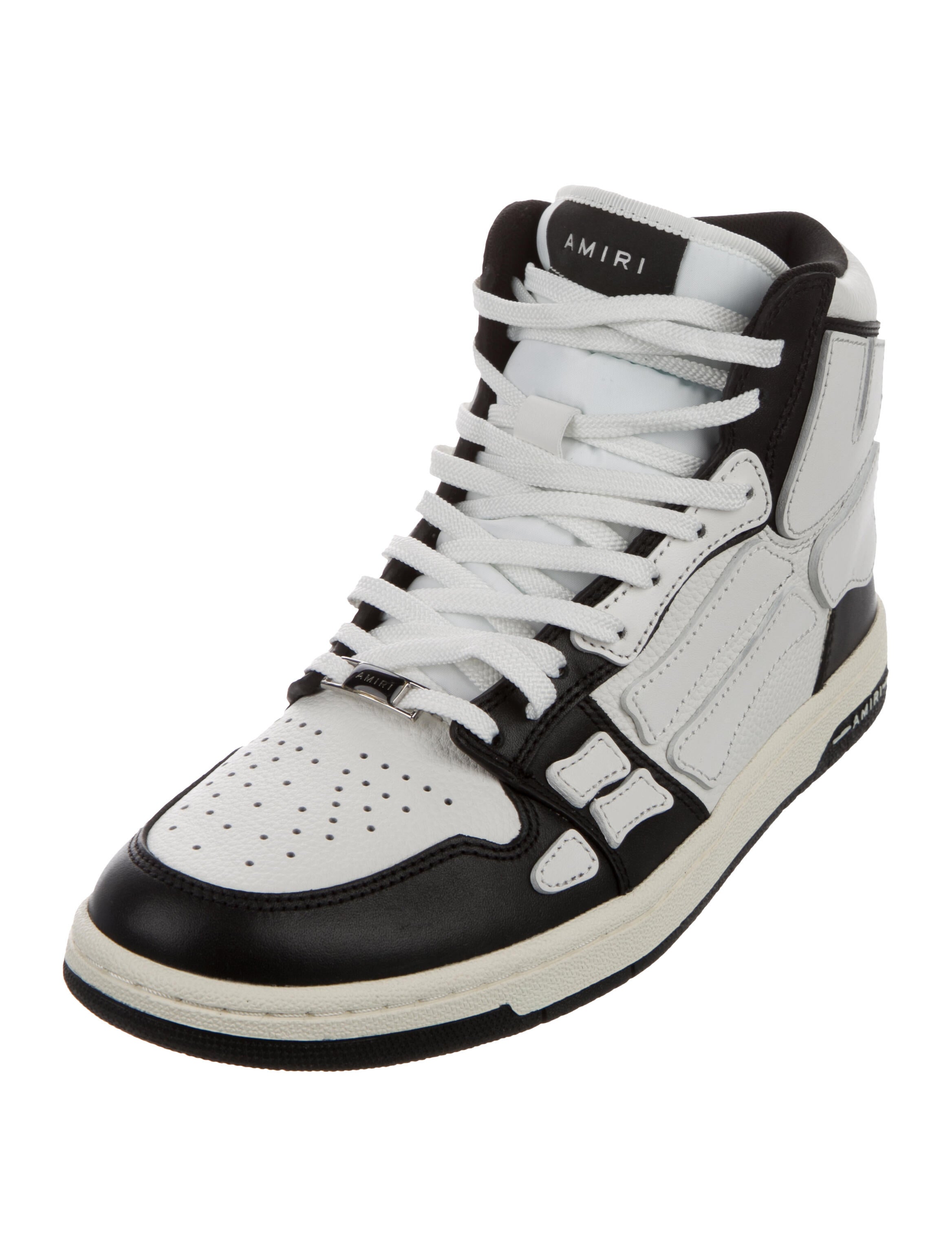 Amiri Leather Colorblock Pattern Sneakers