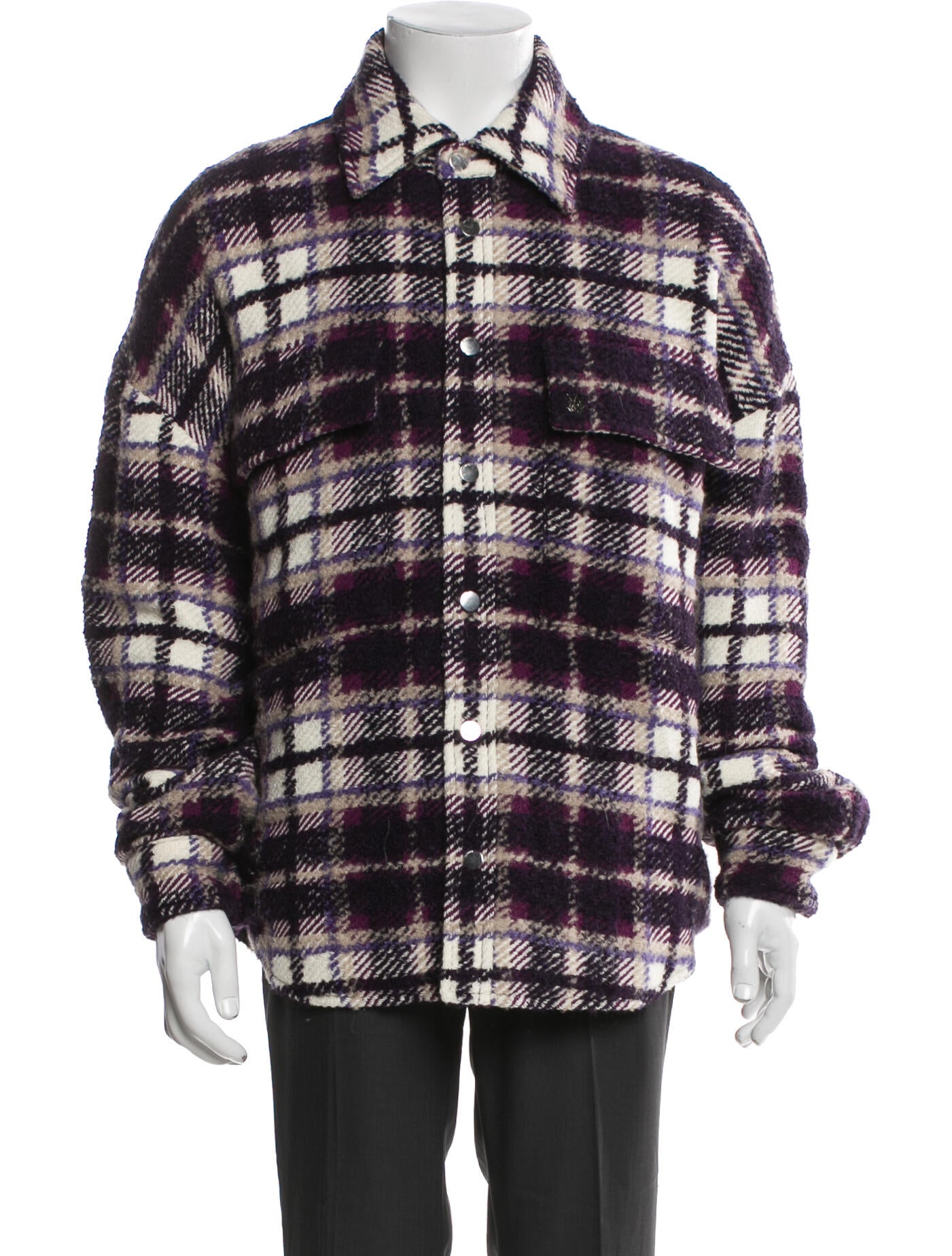 Amiri Plaid Print Utility Jacket w/ Tags