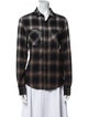 Amiri Plaid Print Long Sleeve Button-Up Top