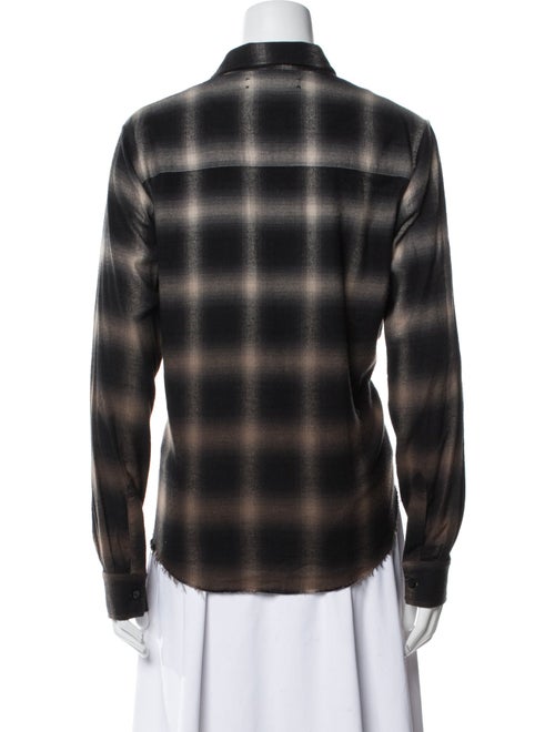 Amiri Plaid Print Long Sleeve Button-Up Top