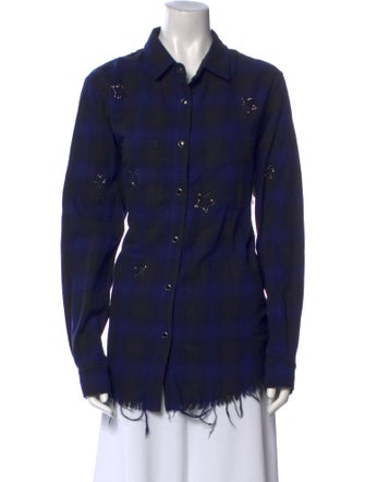 Amiri Long Sleeve Button-Up Top