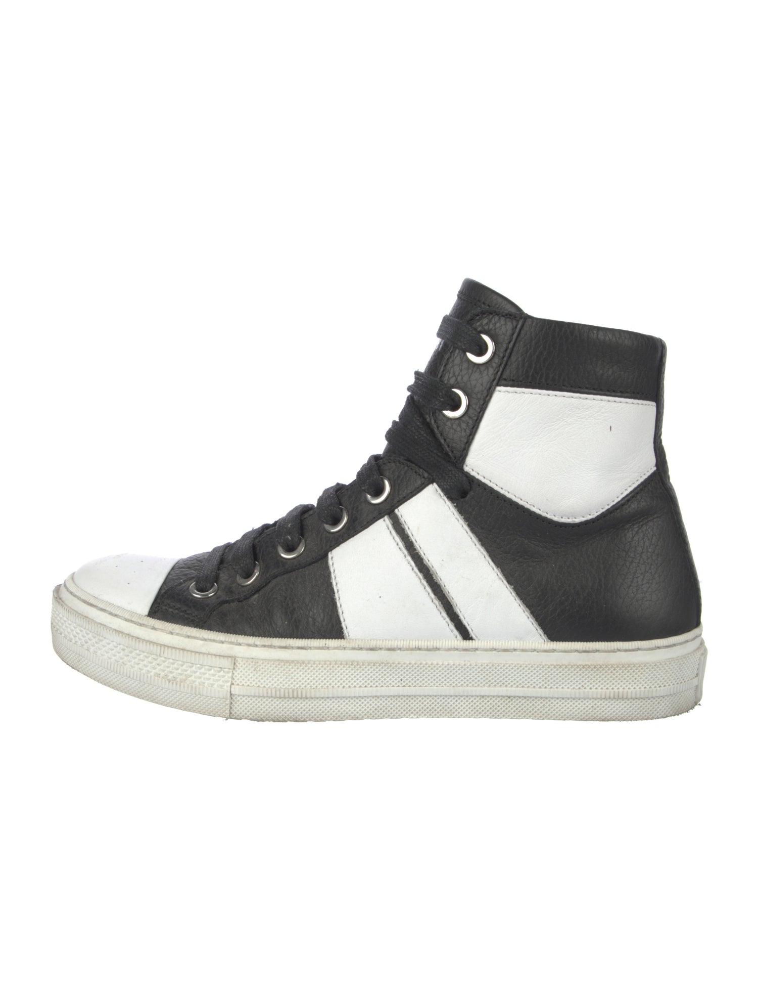 Amiri Leather Colorblock Pattern Sneakers