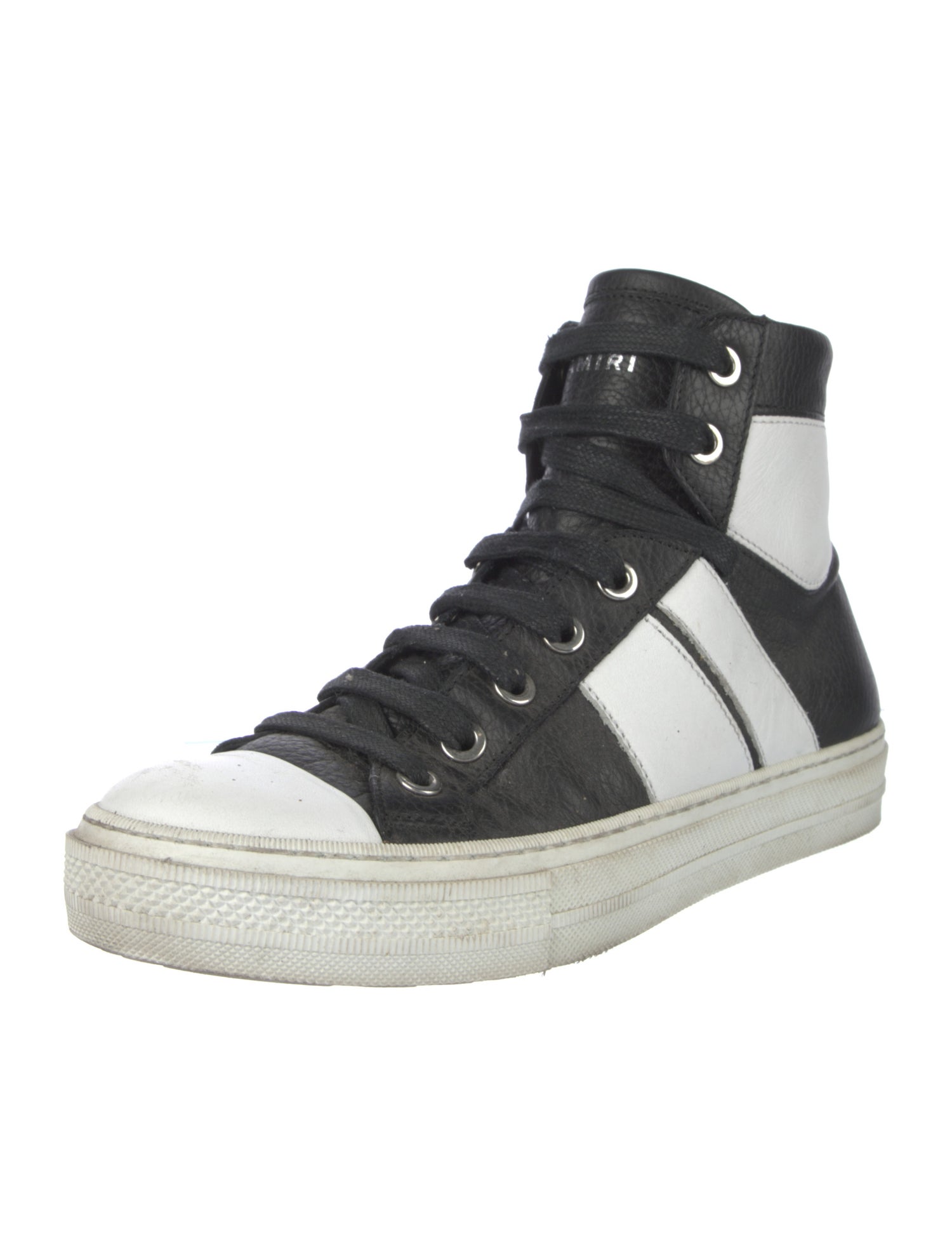 Amiri Leather Colorblock Pattern Sneakers