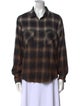 Amiri Plaid Print Long Sleeve Button-Up Top