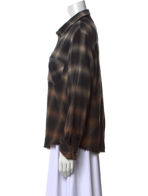 Amiri Plaid Print Long Sleeve Button-Up Top