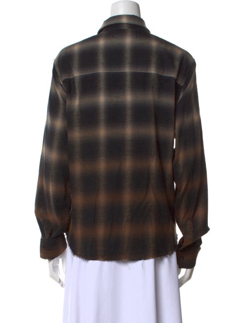Amiri Plaid Print Long Sleeve Button-Up Top