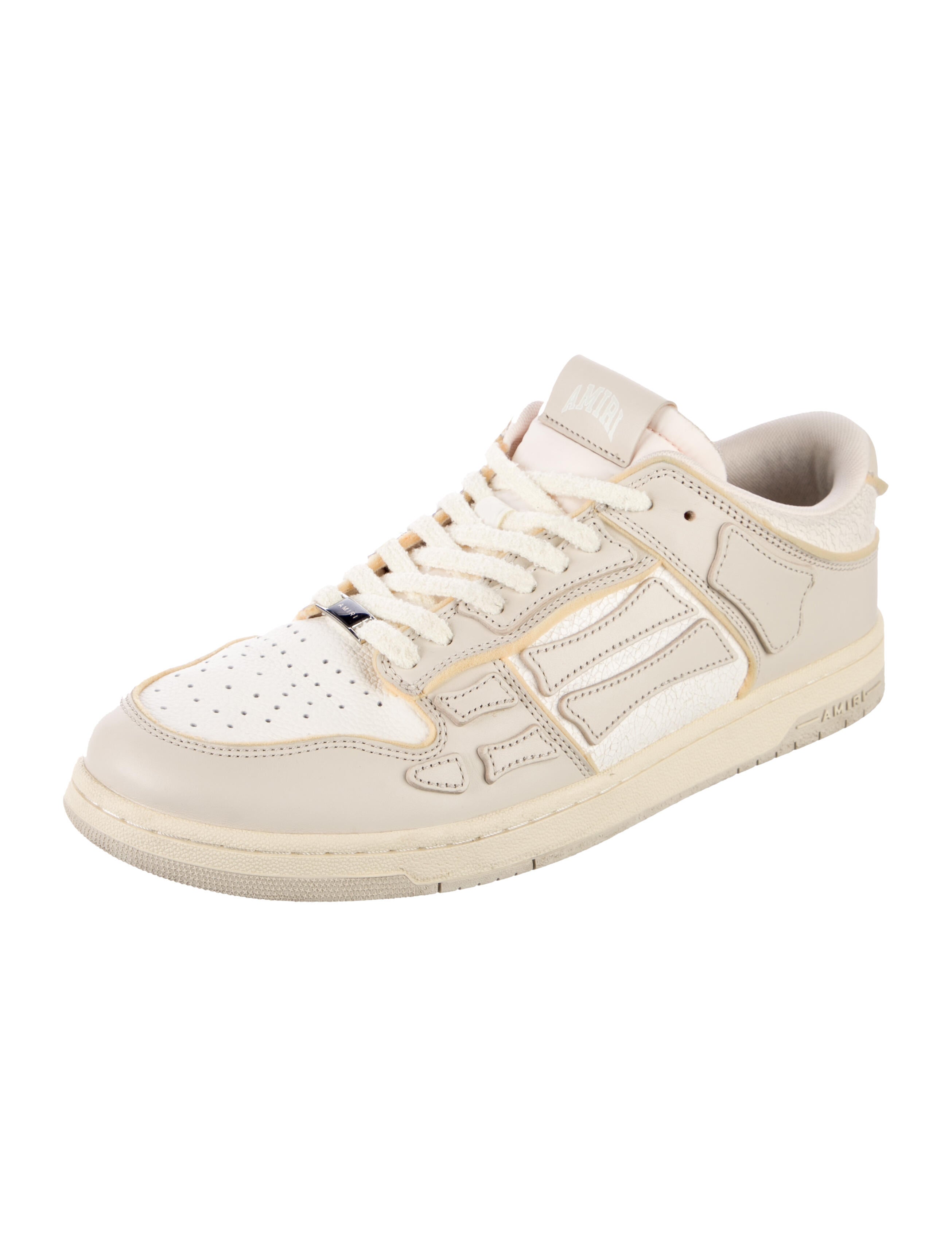 Amiri Leather Colorblock Pattern Sneakers