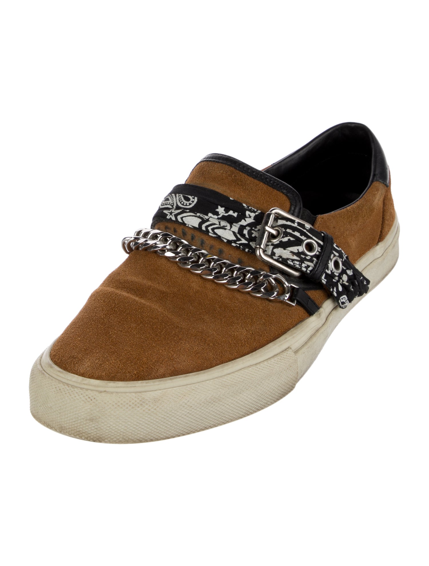 Amiri Chain-Link Accent Suede Sneakers