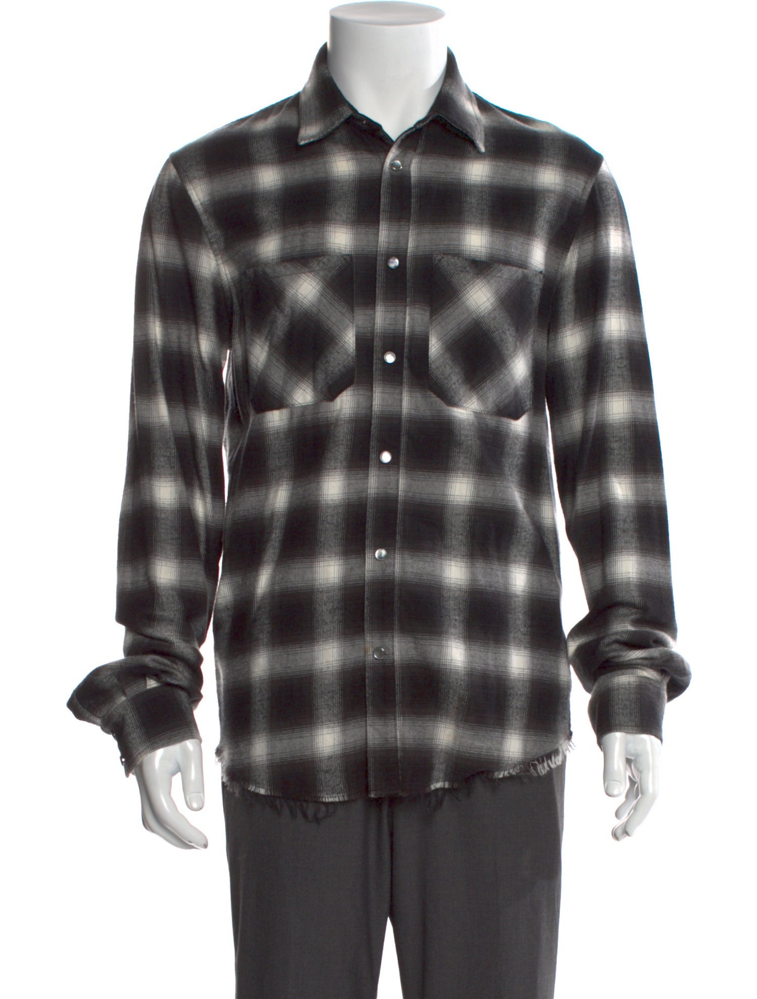 Amiri Plaid Print Long Sleeve Western Shirt