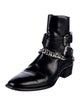 Amiri Leather Chain-Link Accents Boots