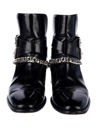 Amiri Leather Chain-Link Accents Boots