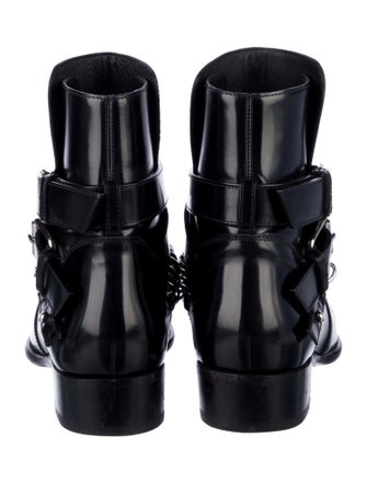 Amiri Leather Chain-Link Accents Boots