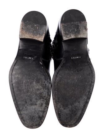 Amiri Leather Chain-Link Accents Boots