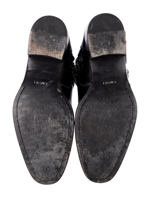 Amiri Leather Chain-Link Accents Boots