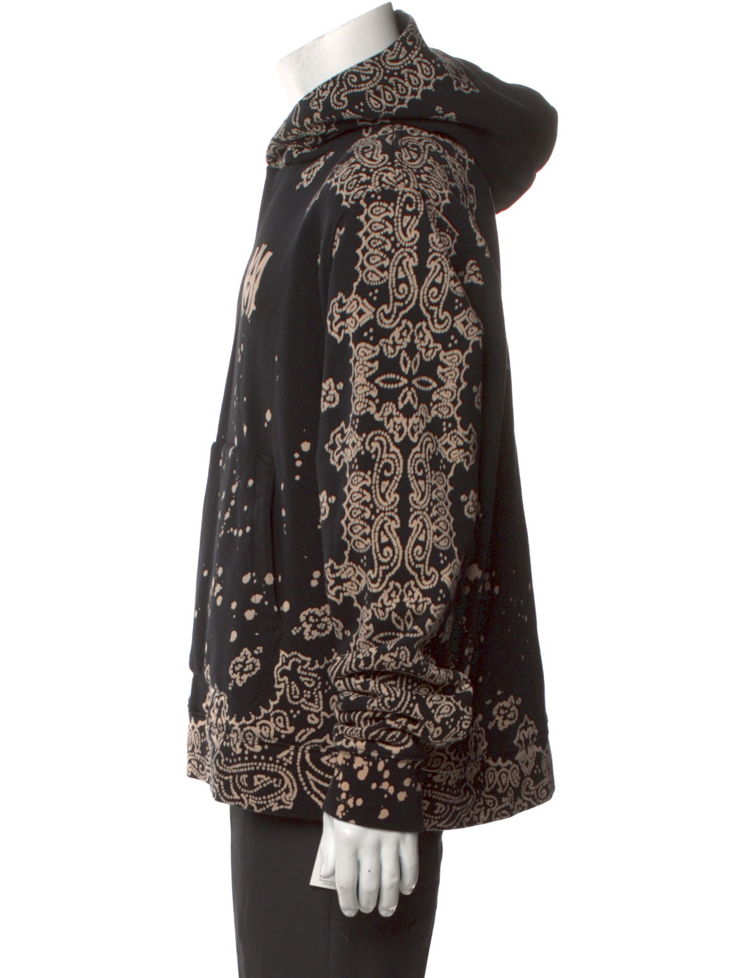 Amiri Paisley Print Mock Neck Hoodie