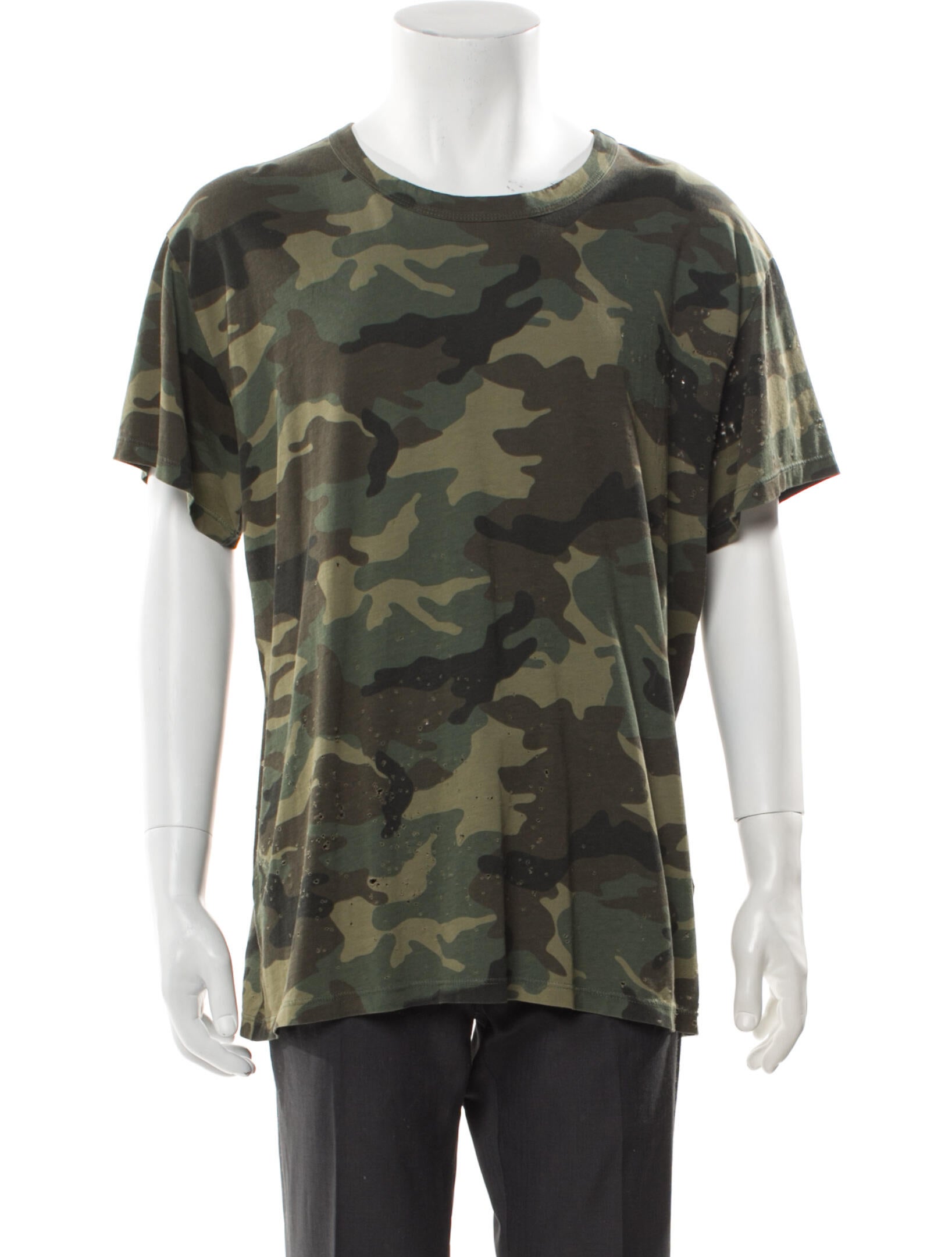 Amiri Camouflage Print Crew Neck T-Shirt