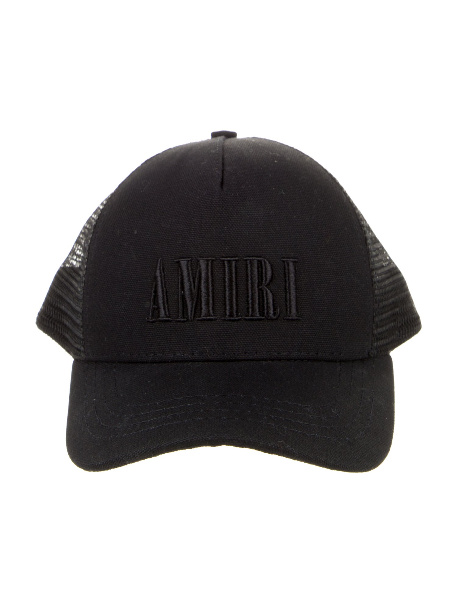 Amiri Black Pattern Printed Branded Trucker Hat