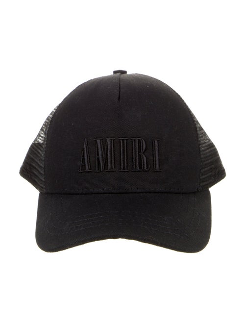 Amiri Black Pattern Printed Branded Trucker Hat