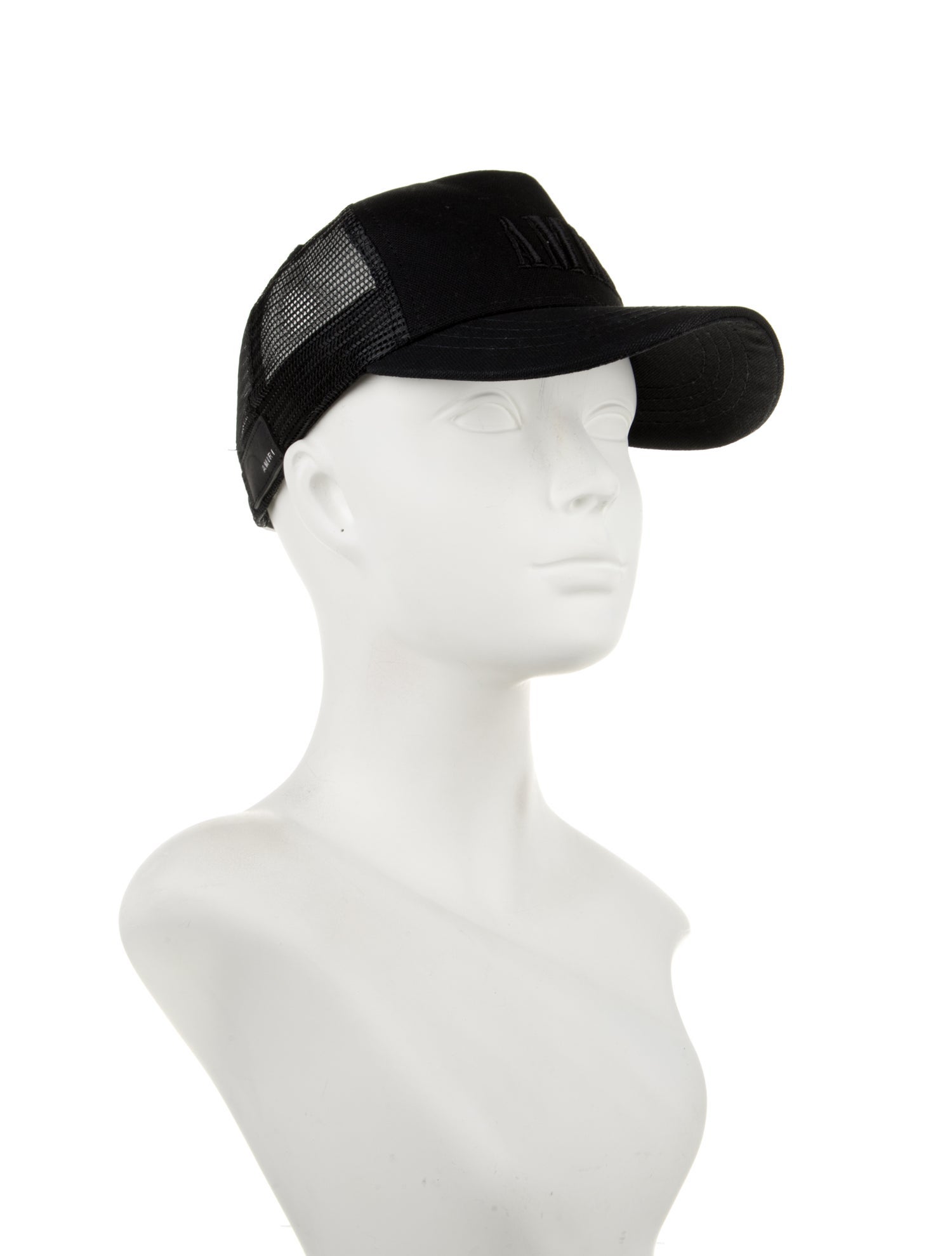 Amiri Black Pattern Printed Branded Trucker Hat