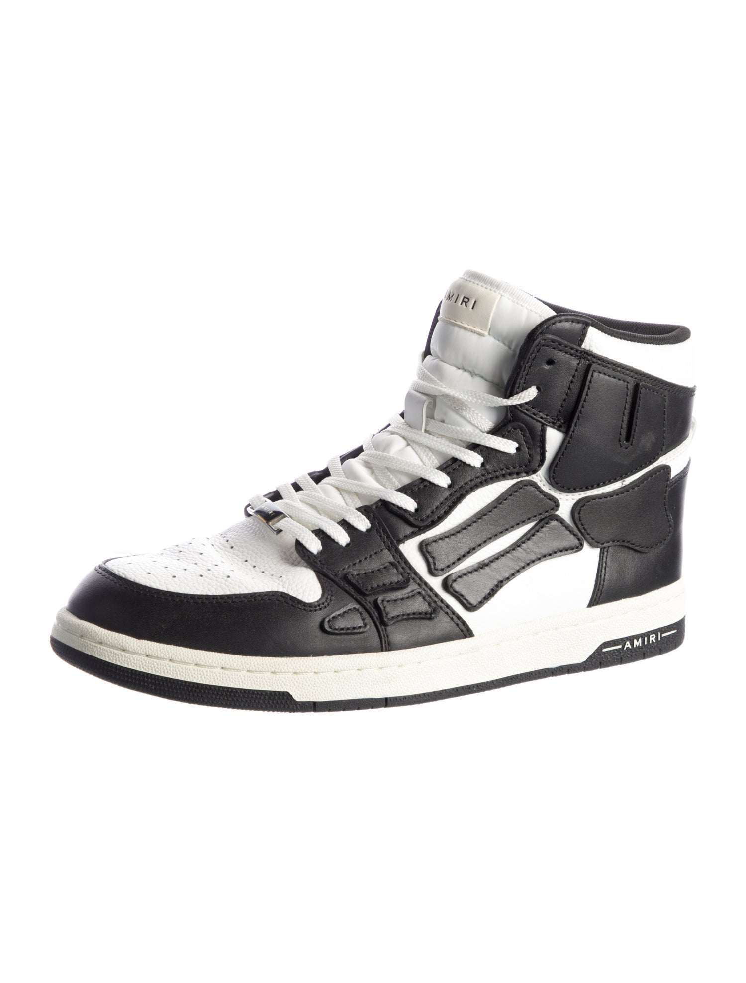 Amiri Leather Colorblock Pattern Sneakers